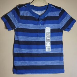 Falls Creek Blue Button Down Shirt with Vertical Stripes